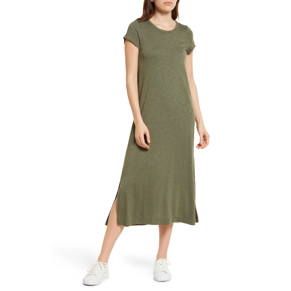Madewell Relaxed Tee Dress in Green